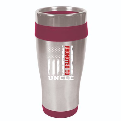 Promoted To Uncle Vintage Flag Soon To Be Uncle Fathers Day 16oz Travel Tumbler