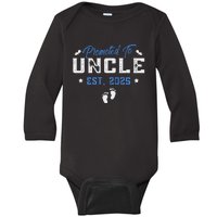 Promoted To Uncle 2025 Present For First Time New Uncle Baby Long Sleeve Bodysuit