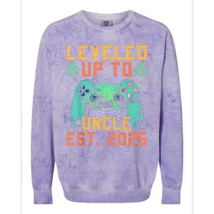 Promoted To Uncle 2025 Leveled Up To Uncle Est 2025 Gaming Colorblast Crewneck Sweatshirt