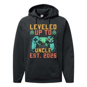 Promoted To Uncle 2025 Leveled Up To Uncle Est 2025 Gaming Performance Fleece Hoodie