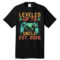 Promoted To Uncle 2025 Leveled Up To Uncle Est 2025 Gaming Tall T-Shirt