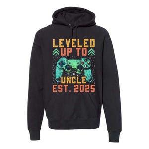 Promoted To Uncle 2025 Leveled Up To Uncle Est 2025 Gaming Premium Hoodie