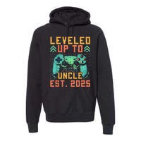 Promoted To Uncle 2025 Leveled Up To Uncle Est 2025 Gaming Premium Hoodie