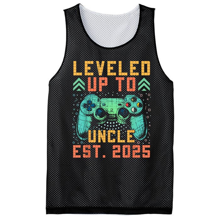 Promoted To Uncle 2025 Leveled Up To Uncle Est 2025 Gaming Mesh Reversible Basketball Jersey Tank