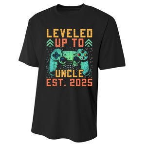 Promoted To Uncle 2025 Leveled Up To Uncle Est 2025 Gaming Performance Sprint T-Shirt