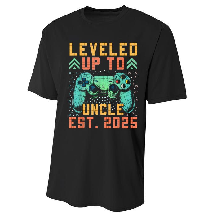 Promoted To Uncle 2025 Leveled Up To Uncle Est 2025 Gaming Performance Sprint T-Shirt