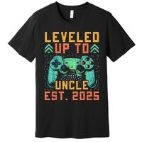 Promoted To Uncle 2025 Leveled Up To Uncle Est 2025 Gaming Premium T-Shirt