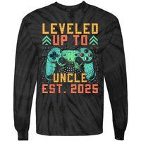 Promoted To Uncle 2025 Leveled Up To Uncle Est 2025 Gaming Tie-Dye Long Sleeve Shirt