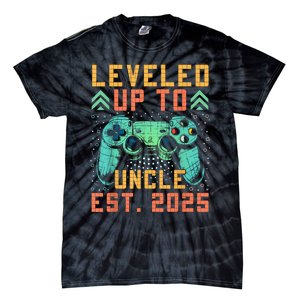 Promoted To Uncle 2025 Leveled Up To Uncle Est 2025 Gaming Tie-Dye T-Shirt