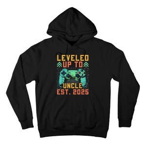 Promoted To Uncle 2025 Leveled Up To Uncle Est 2025 Gaming Tall Hoodie