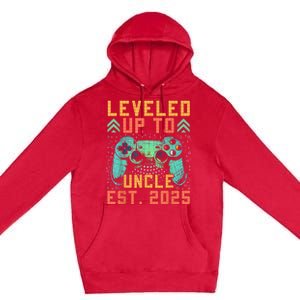 Promoted To Uncle 2025 Leveled Up To Uncle Est 2025 Gaming Premium Pullover Hoodie