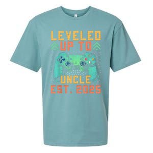 Promoted To Uncle 2025 Leveled Up To Uncle Est 2025 Gaming Sueded Cloud Jersey T-Shirt