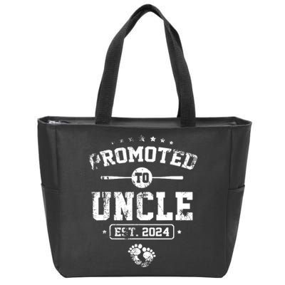 Promoted To Uncle Again 2024 Soon To Be Uncle Again Zip Tote Bag