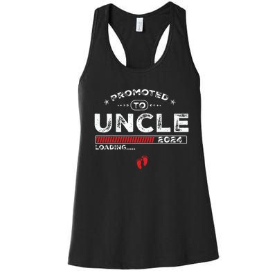 Promoted To Uncle Est 2024 Loading Soon To Be Dad Uncle Women's Racerback Tank