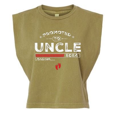 Promoted To Uncle Est 2024 Loading Soon To Be Dad Uncle Garment-Dyed Women's Muscle Tee