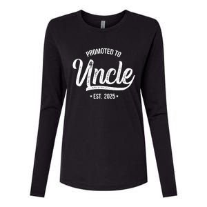 Promoted To Uncle 2025 New Uncle Announcement Uncle Est 2025 Womens Cotton Relaxed Long Sleeve T-Shirt