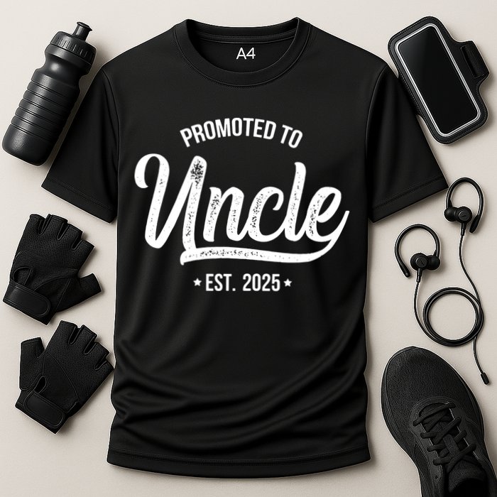 Promoted To Uncle 2025 New Uncle Announcement Uncle Est 2025 Cooling Performance Crew T-Shirt