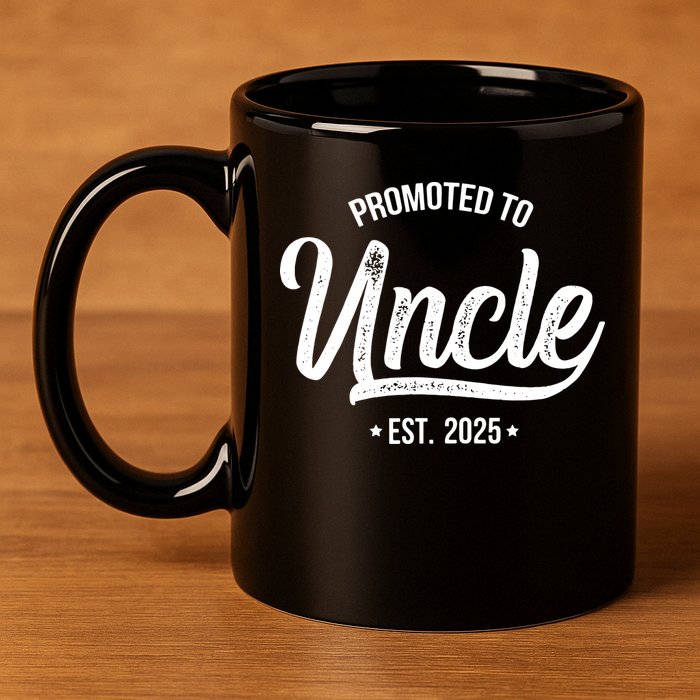 Promoted To Uncle 2025 New Uncle Announcement Uncle Est 2025 11oz C Handle Ceramic Mug