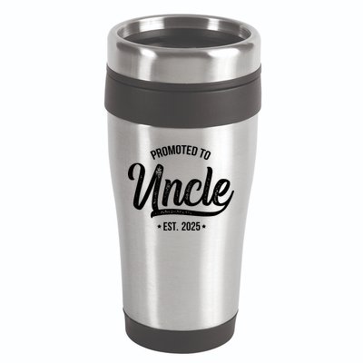 Promoted To Uncle 2025 New Uncle Announcement Uncle Est 2025 16oz Travel Tumbler