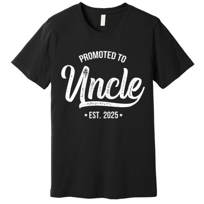 Promoted To Uncle 2025 New Uncle Announcement Uncle Est 2025 Premium T-Shirt