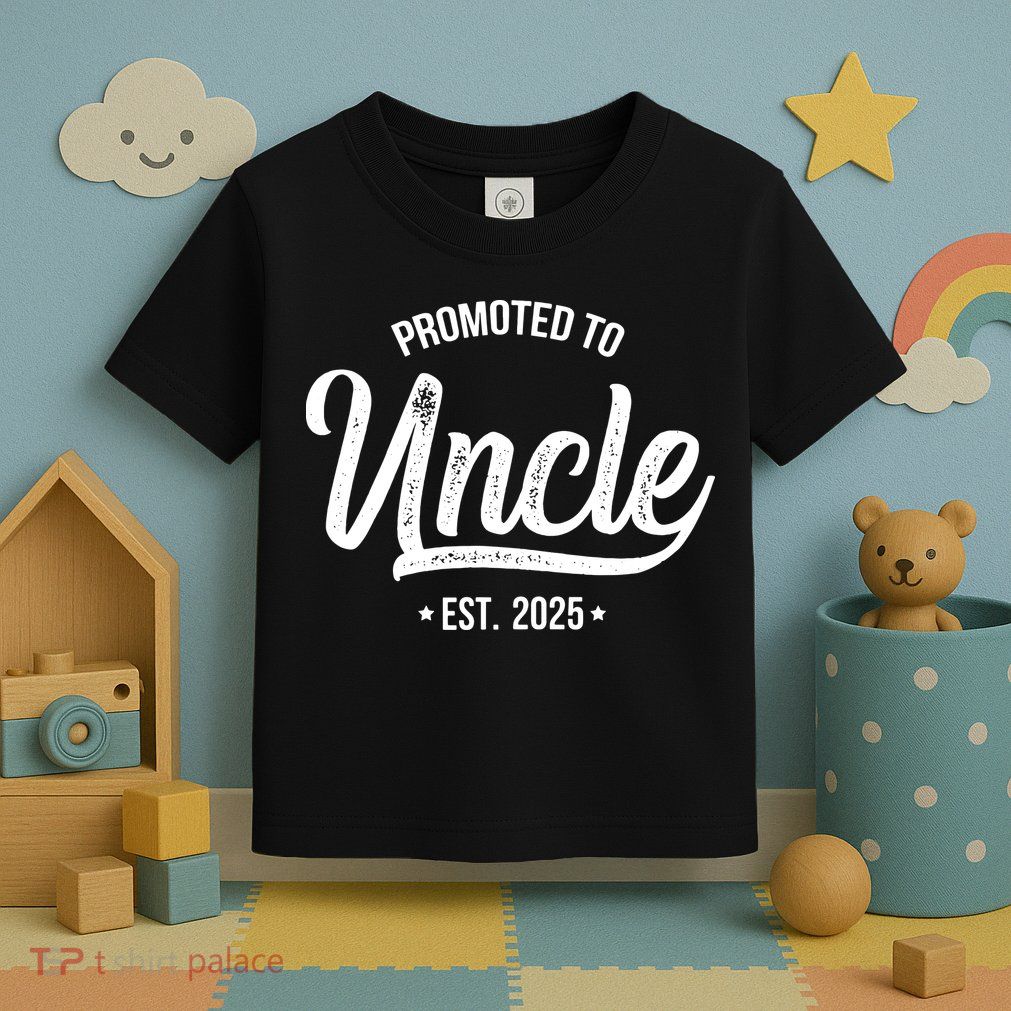 Promoted To Uncle 2025 New Uncle Announcement Uncle Est 2025 Toddler T-Shirt