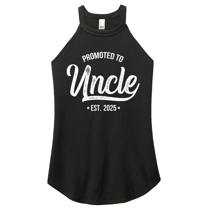 Promoted To Uncle 2025 New Uncle Announcement Uncle Est 2025 Women's Perfect Tri Rocker Tank