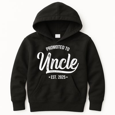 Promoted To Uncle 2025 New Uncle Announcement Uncle Est 2025 Kids Hoodie
