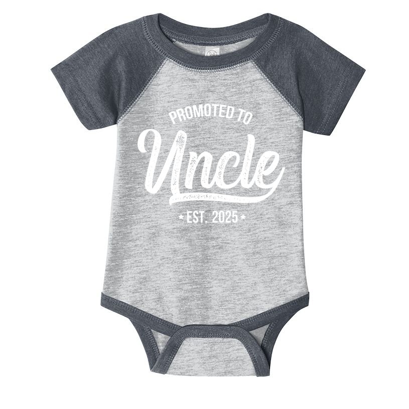 Promoted To Uncle 2025 New Uncle Announcement Uncle Est 2025 Infant Baby Jersey Bodysuit