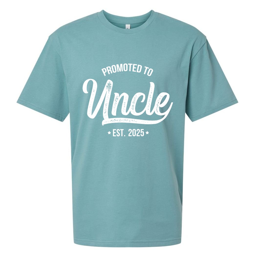 Promoted To Uncle 2025 New Uncle Announcement Uncle Est 2025 Sueded Cloud Jersey T-Shirt
