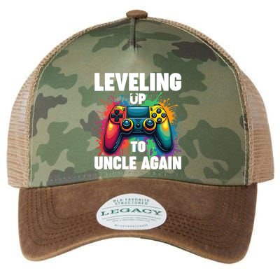 Promoted To Uncle Gender Reveal Leveling Up To Uncle Again Legacy Tie Dye Trucker Hat