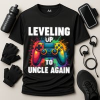 Promoted To Uncle Gender Reveal Leveling Up To Uncle Again Performance Shirt