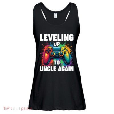Promoted To Uncle Gender Reveal Leveling Up To Uncle Again Ladies Essential Flowy Tank