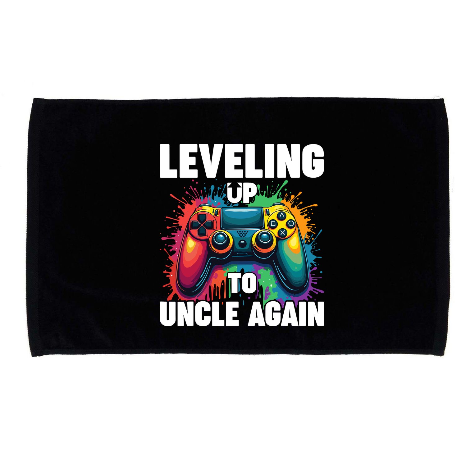 Promoted To Uncle Gender Reveal Leveling Up To Uncle Again Microfiber Hand Towel