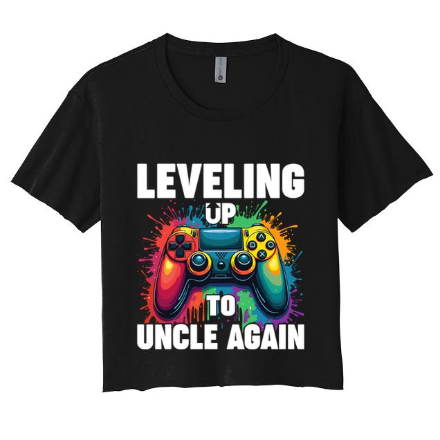 Promoted To Uncle Gender Reveal Leveling Up To Uncle Again Crop Top