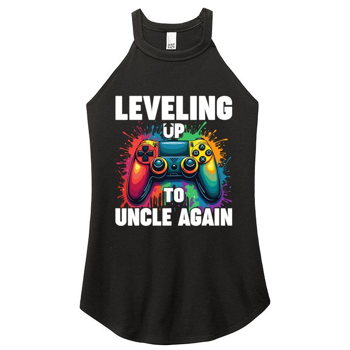 Promoted To Uncle Gender Reveal Leveling Up To Uncle Again Women's Perfect Tri Rocker Tank