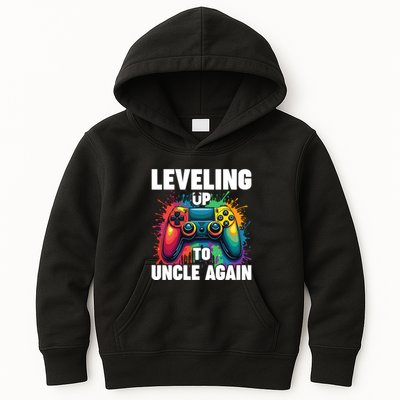 Promoted To Uncle Gender Reveal Leveling Up To Uncle Again Kids Hoodie