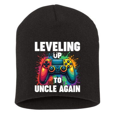 Promoted To Uncle Gender Reveal Leveling Up To Uncle Again Short Acrylic Beanie