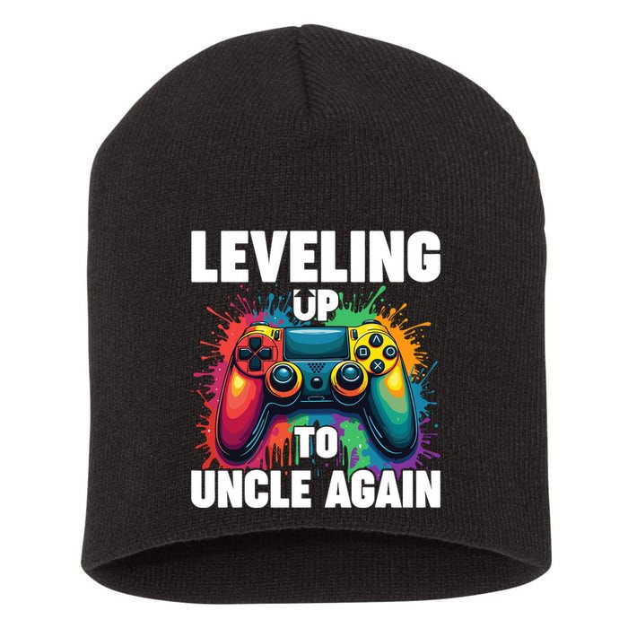 Promoted To Uncle Gender Reveal Leveling Up To Uncle Again Short Acrylic Beanie
