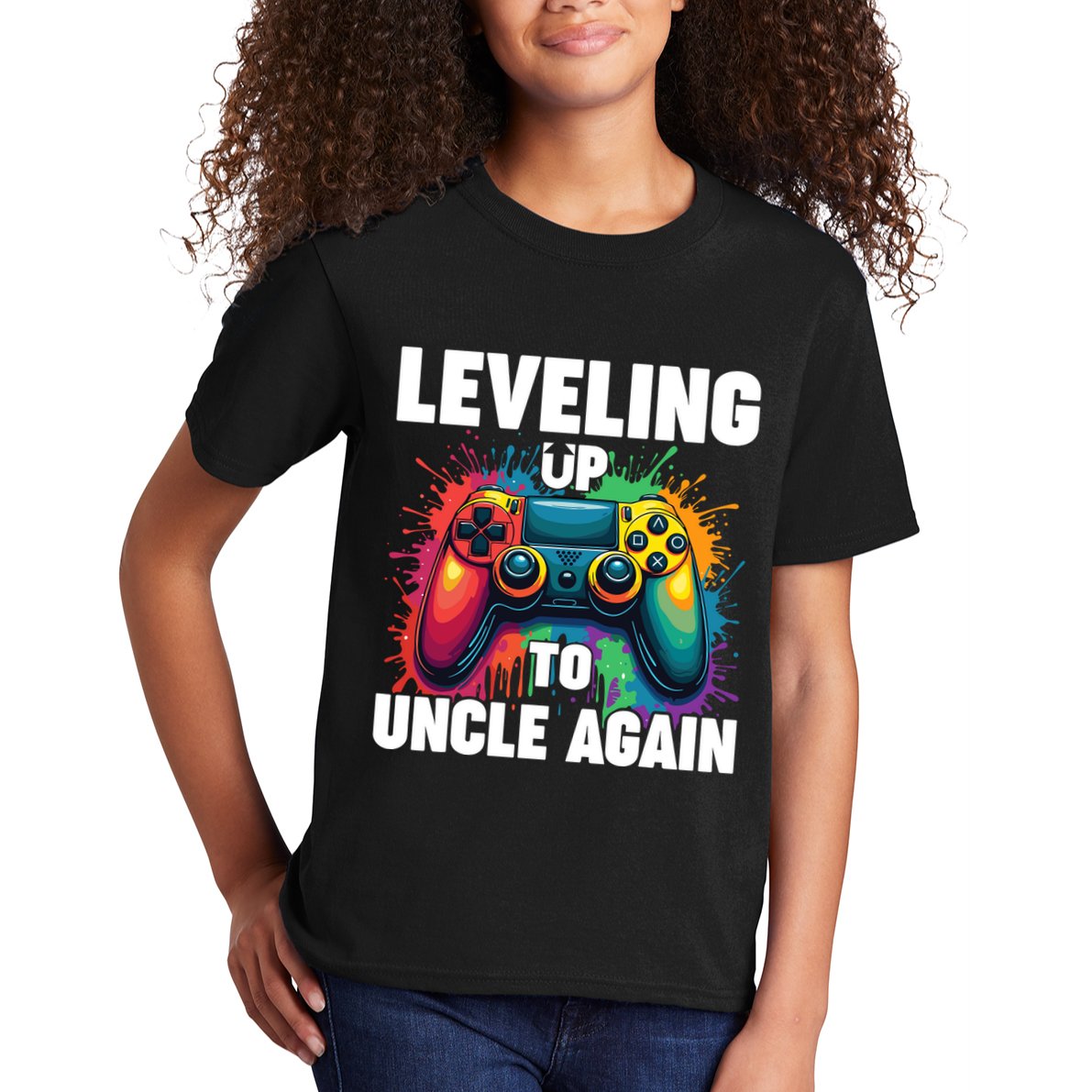 Promoted To Uncle Gender Reveal Leveling Up To Uncle Again Kids T-Shirt