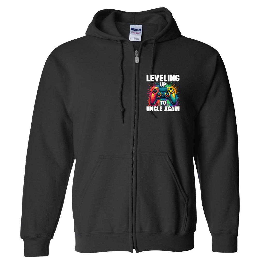 Promoted To Uncle Gender Reveal Leveling Up To Uncle Again Full Zip Hoodie