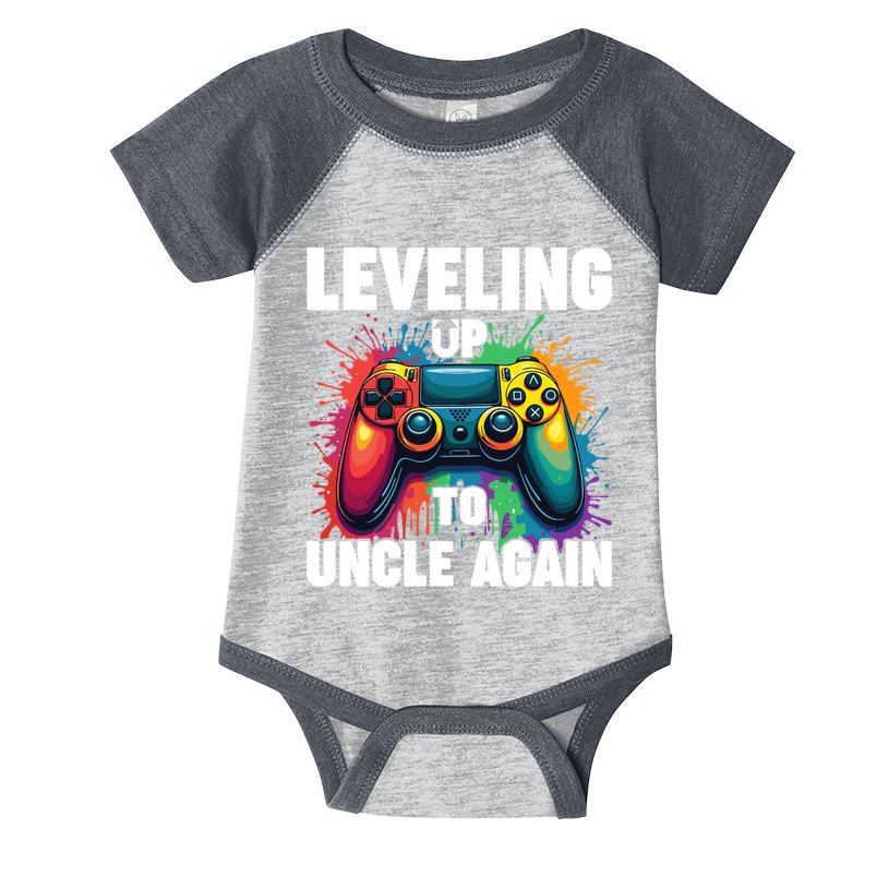 Promoted To Uncle Gender Reveal Leveling Up To Uncle Again Infant Baby Jersey Bodysuit