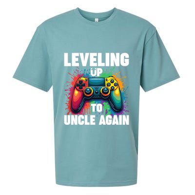 Promoted To Uncle Gender Reveal Leveling Up To Uncle Again Sueded Cloud Jersey T-Shirt