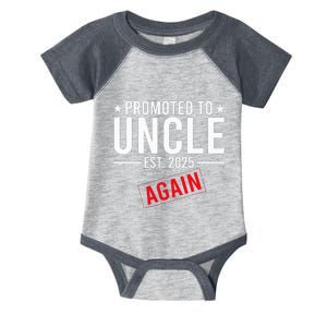 Promoted To Uncle Again 2025 Infant Baby Jersey Bodysuit