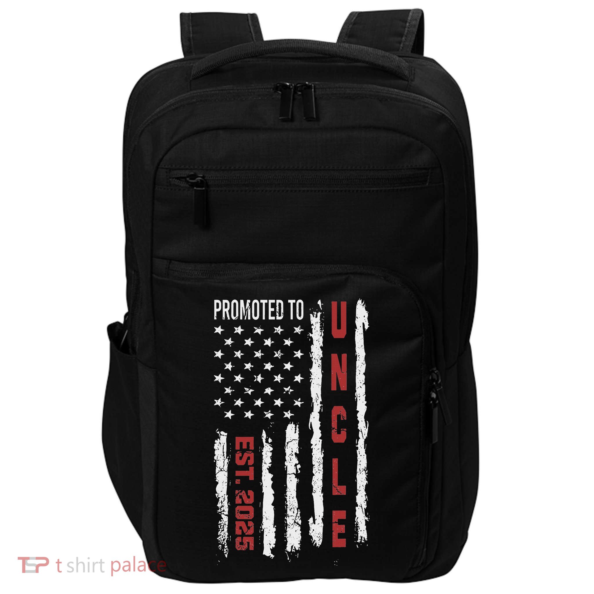 Promoted To Uncle 2025, First Time Uncle American Flag Impact Tech Backpack