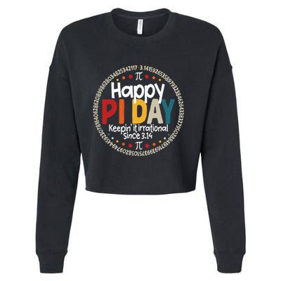 Pi Teacher Vintage 3.14 Pi Digits Cropped Pullover Crew