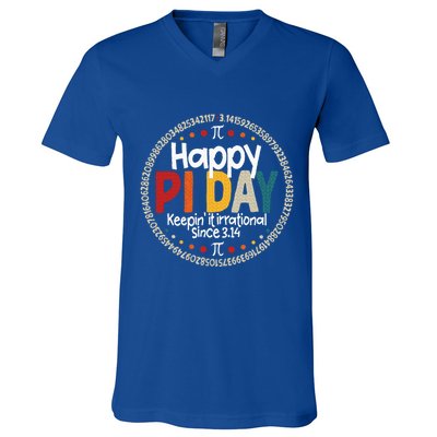 Pi Teacher Vintage 3.14 Pi Digits V-Neck T-Shirt