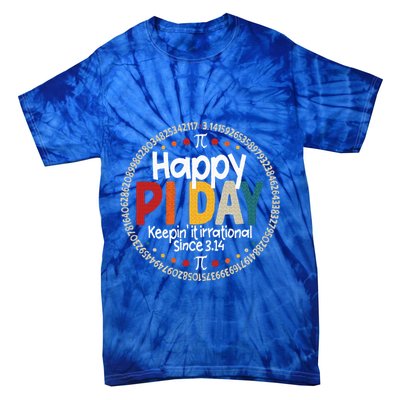 Pi Teacher Vintage 3.14 Pi Digits Tie-Dye T-Shirt