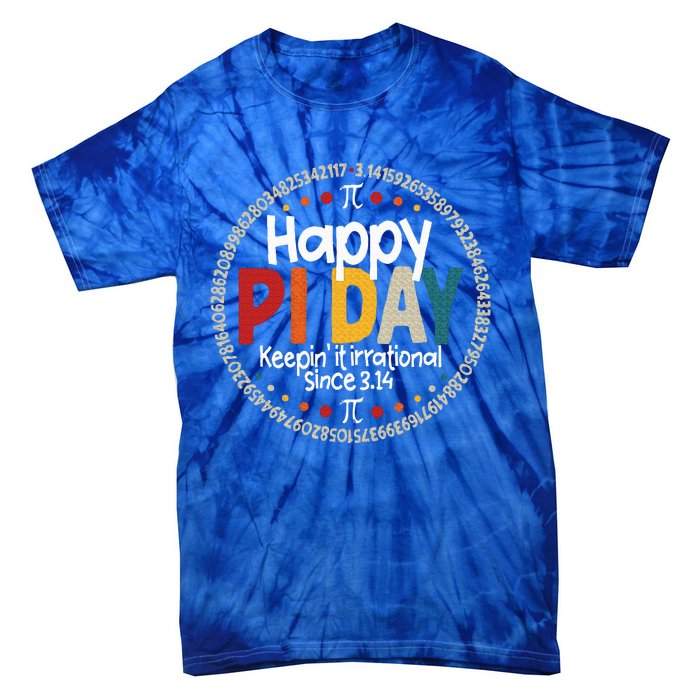 Pi Teacher Vintage 3.14 Pi Digits Tie-Dye T-Shirt