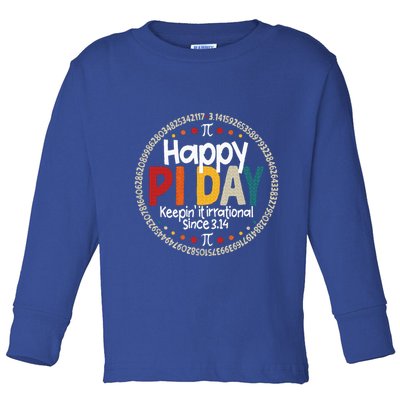 Pi Teacher Vintage 3.14 Pi Digits Toddler Long Sleeve Shirt