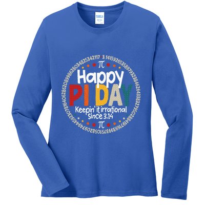 Pi Teacher Vintage 3.14 Pi Digits Ladies Long Sleeve Shirt